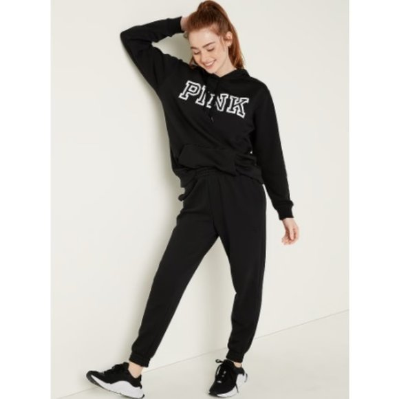 PINK Victoria's Secret Pants - Victoria's Secret PINK Women's Pull On High-Waist Campus Joggers Black XL NWT